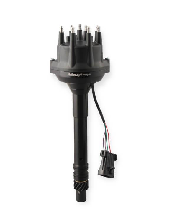 Holley EFI Dual-Sync Distributors 565-204BK Distributors, EFI, Dual-Sync, Hall Effect, Computer-controlled Advance, Male/HEI, Black Cap, Steel Gear, Black Housing, Chevy, 6.0L, 7.0L, Each thumbnail 2