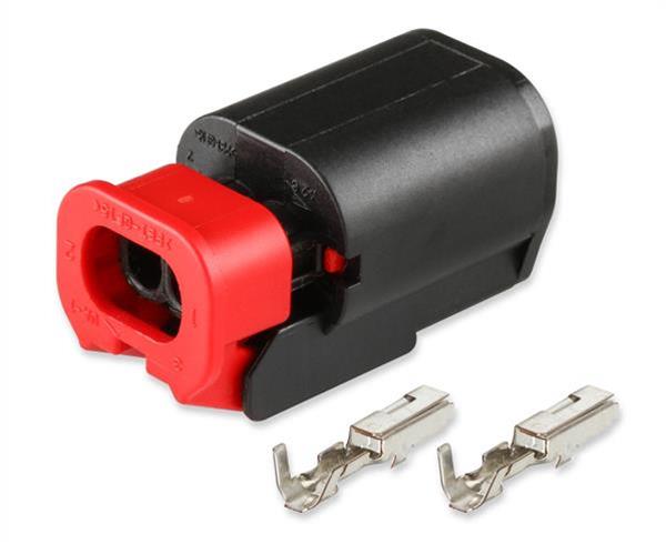 Holley Wiring Harness Connectors 570-233 Weatherproof Connectors, EFI, Hemi CTS Connector, Main Harness, 1.5mm YESC, 2-pin, Female, Black Plastic, with Pins, Seals, TPA, Each