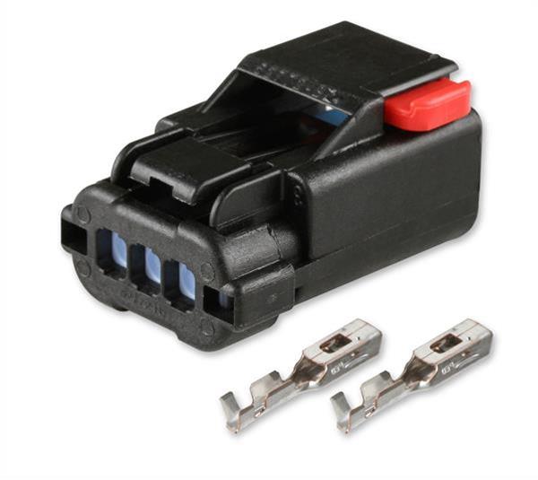 Holley Wiring Harness Connectors 570-235 Weatherproof Connectors, EFI, Hemi CTS Connector, Main Harness, APEX 2.8, 3-pin, Female, Black Plastic, with Pins, Seals, TPA, Each