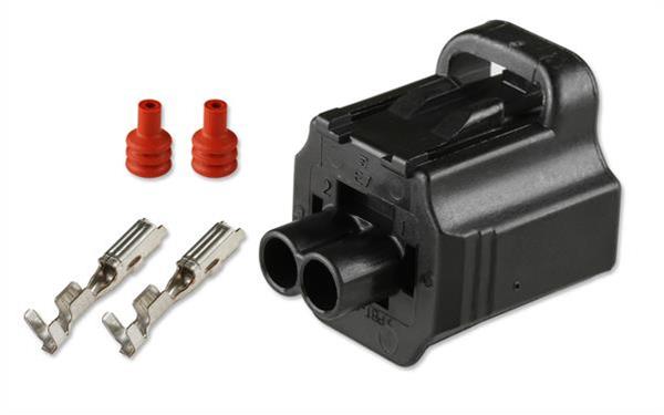 Holley Wiring Harness Connectors 570-238 Weatherproof Connectors, EFI, Ford Modular/Coyote, Idle Air Control Connector, SSC, 2-pin, Female, Black Plastic, with Pins, Seals, TPA, Each