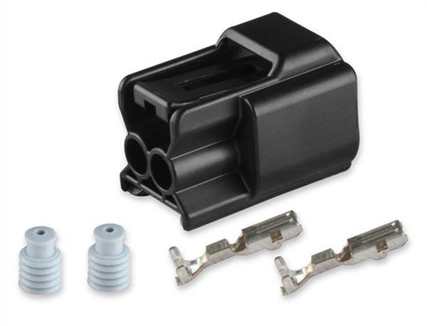 Holley Wiring Harness Connectors 570-241 Weatherproof Connectors, EFI, Ford Modular/Coyote, Cam/Crank Position Sensor Connector, Sealed, 2-pin, Female, Black Plastic, Seals, TPA, Each thumbnail 3