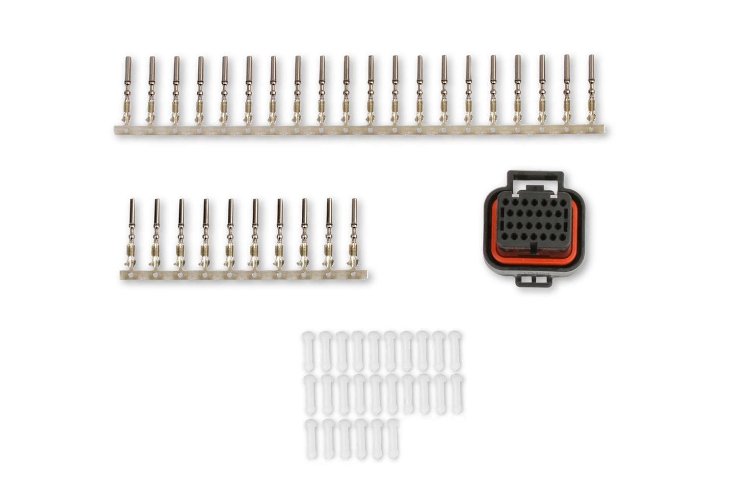 Holley EFI ECU Connector Kits 570-344 Weatherproof Connectors, EFI, J1B Input/Output Connector, OEM Style, 26-pin, Female, Black Plastic, includes Pins, Seals, TPA, Kit thumbnail 4