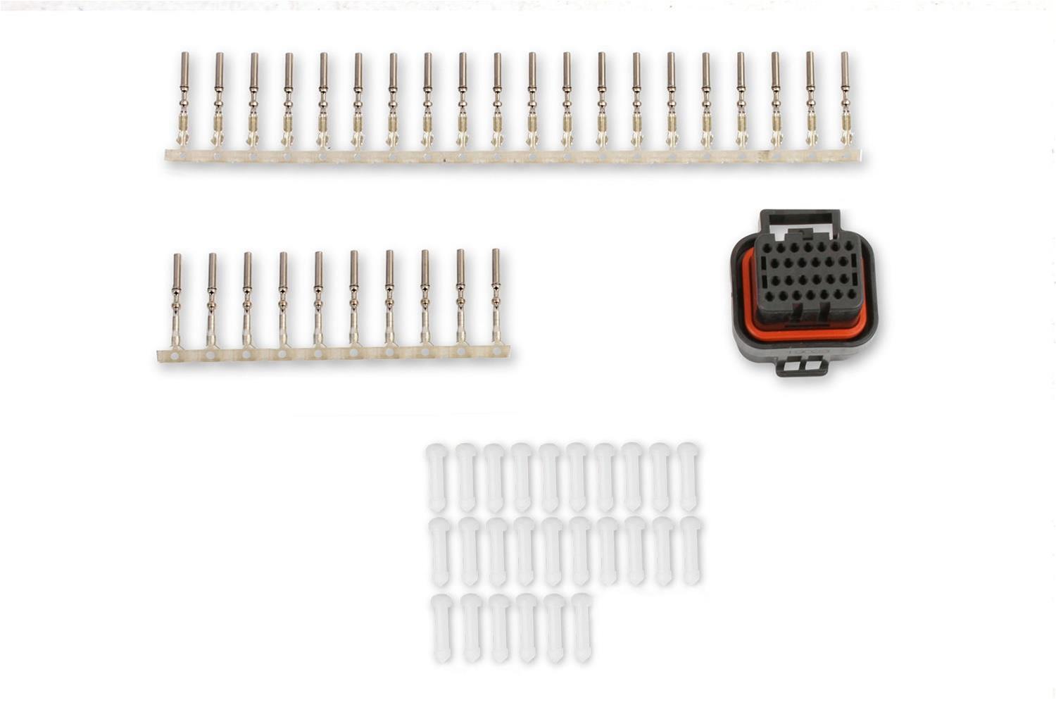 Holley EFI ECU Connector Kits 570-346 Weatherproof Connectors, EFI, J2B Input/Output Connector, OEM Style, Black Plastic, includes Pins, Seals, TPA, Kit
