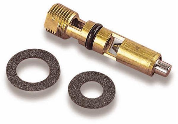 Holley Needle and Seat Assemblies 6-501-2 Carburetor Seats, Holley, Inlet Needle, Adjustable, Steel, 0.097 in. Seat, Center Hung Float, with Gaskets, for Small 4-barrel Carb, Pair