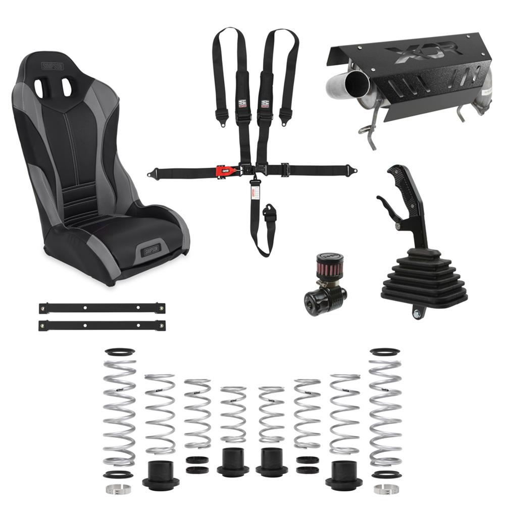 Holley 2018-2021 4-Door Polaris RZR Performance Packages for 2020-2021 XP 4 TURBO, 2019-2020 TURBO S - 60-114 UTV Package, Off-Road, FX-SW lowering Springs, XDR Exhaust, Off-Road Shifter, Blow-Off Valve, Seats, Harness, Polaris, Kit thumbnail 2