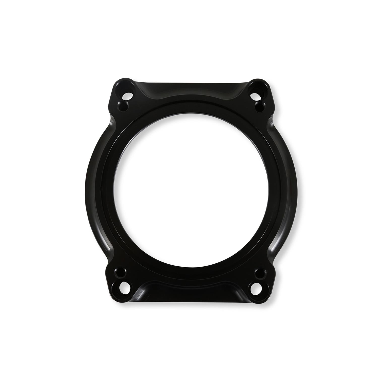 Holley EFI Coyote Throttle Body Adapters 717-18 Adapters, EFI, Adapter, 80mm, Aluminum, Black, for Hi-Ram, Ultra Lo-Ram Intake, Front Feed, Ford, 5.0L, Each thumbnail 5