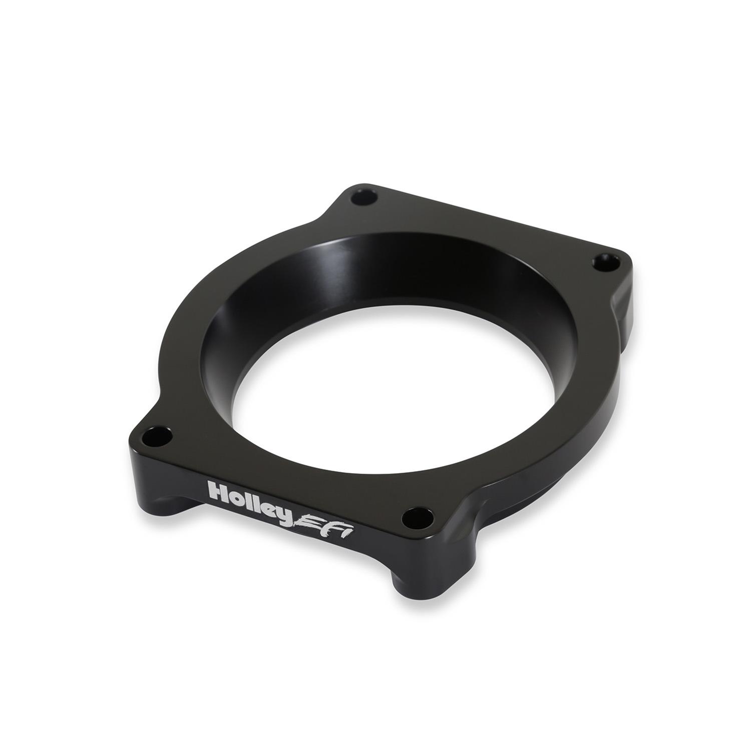 Holley EFI Coyote Throttle Body Adapters 717-18 Adapters, EFI, Adapter, 80mm, Aluminum, Black, for Hi-Ram, Ultra Lo-Ram Intake, Front Feed, Ford, 5.0L, Each thumbnail 7