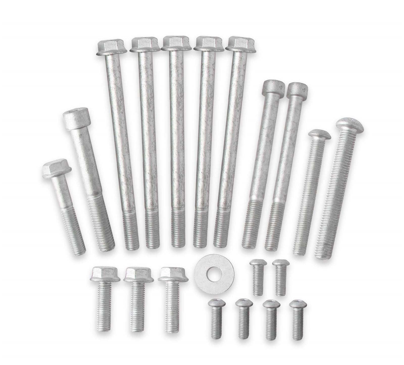 Holley Water Pump Manifold Hardware Kits 97-162 Fasteners, Holley, LT/LS Cooling Manifold, Replacement, Hardware, Steel, Cadmium Finish, GM, Gen III/IV, LS Engines, Kit