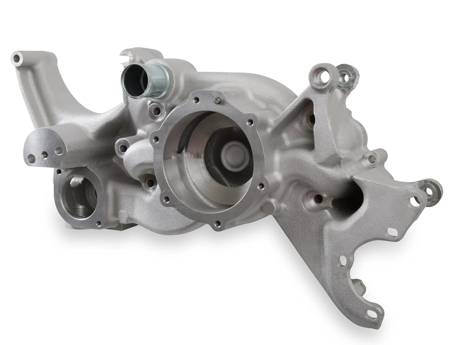 Holley Cooling Manifolds 97-163 Water Pump Housings, Holley, LS Manifold, Aluminum, Natural, Steam Tube Inlet, 1/8 in.-NPT, for Mid-Mount Accessory Drive Only, Each
