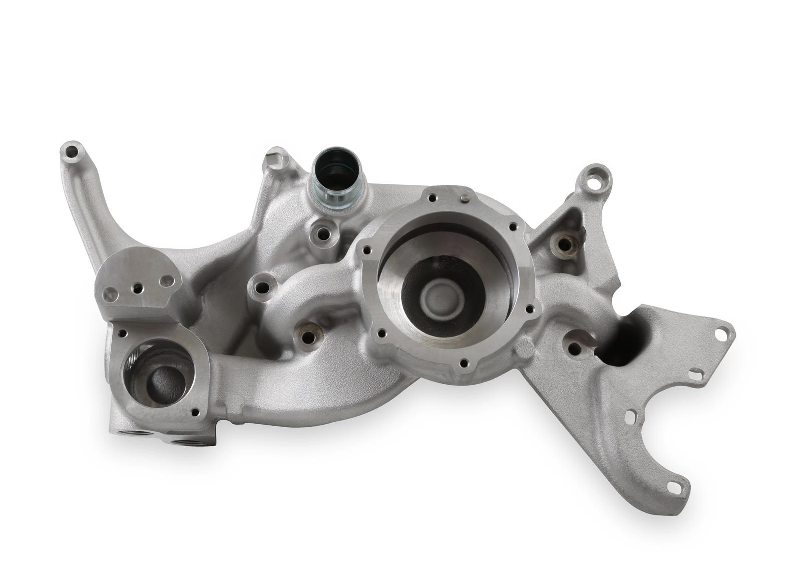 Holley Cooling Manifolds 97-163 Water Pump Housings, Holley, LS Manifold, Aluminum, Natural, Steam Tube Inlet, 1/8 in.-NPT, for Mid-Mount Accessory Drive Only, Each thumbnail 2