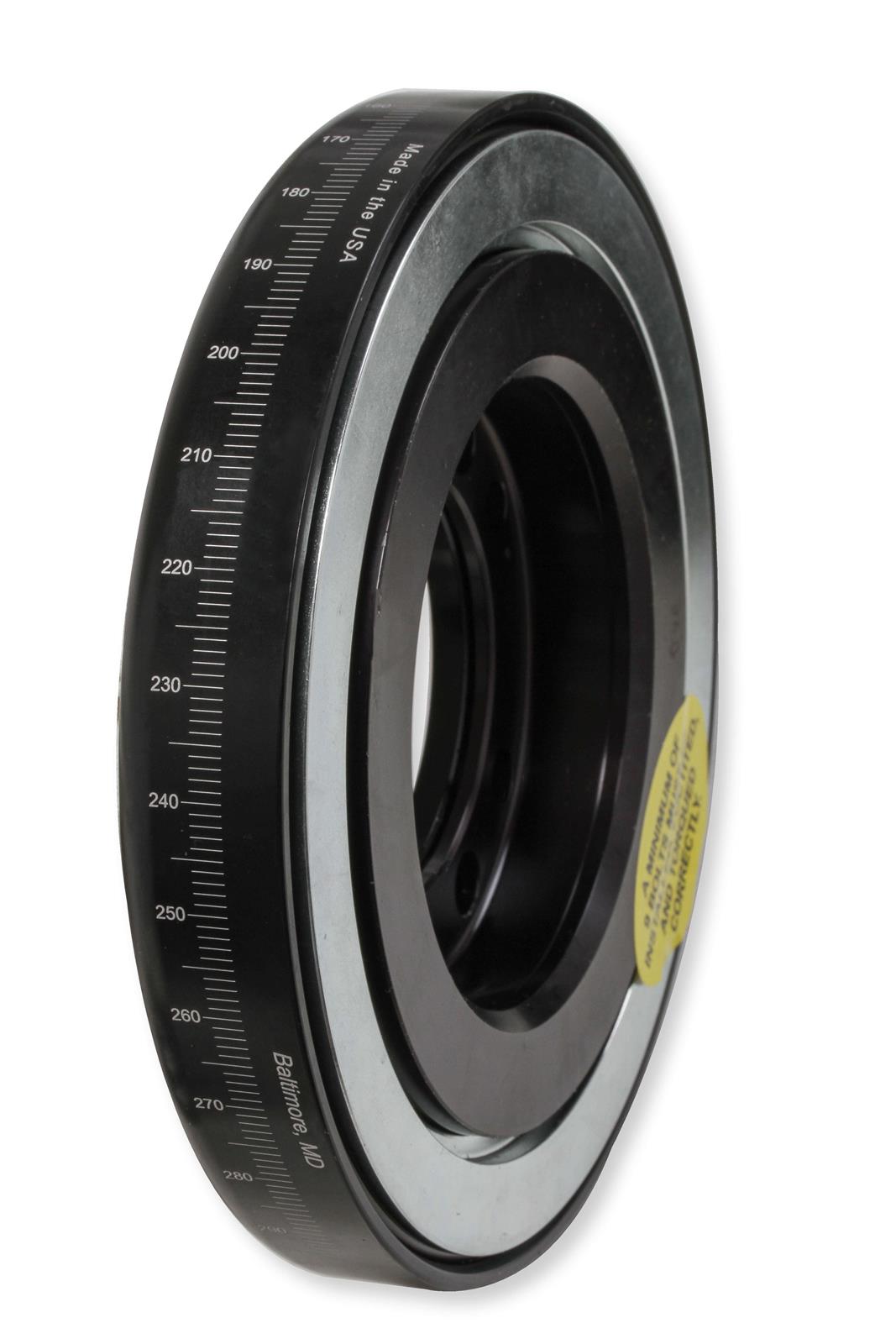 Holley Harmonic Balancers 97-190 Balancers, LS Engine, Internal Balance, Steel, Black, Degree Marked, 7.5 in. Diameter, for Mid-Mount Accessory Drive Only, GM, 5.7-6.2L, Each thumbnail 4