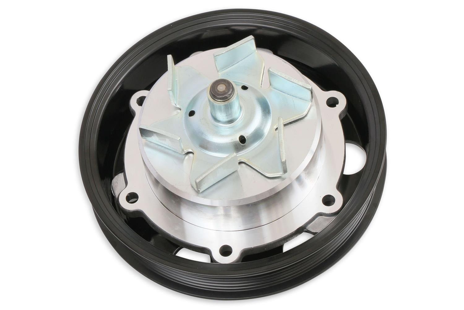 Holley Water Pumps, Mechanical 97-245 Mechanical, Pump Assembly, LT4, Standard Rotation, Grooved Pulley, Aluminum, Black Finish, Each