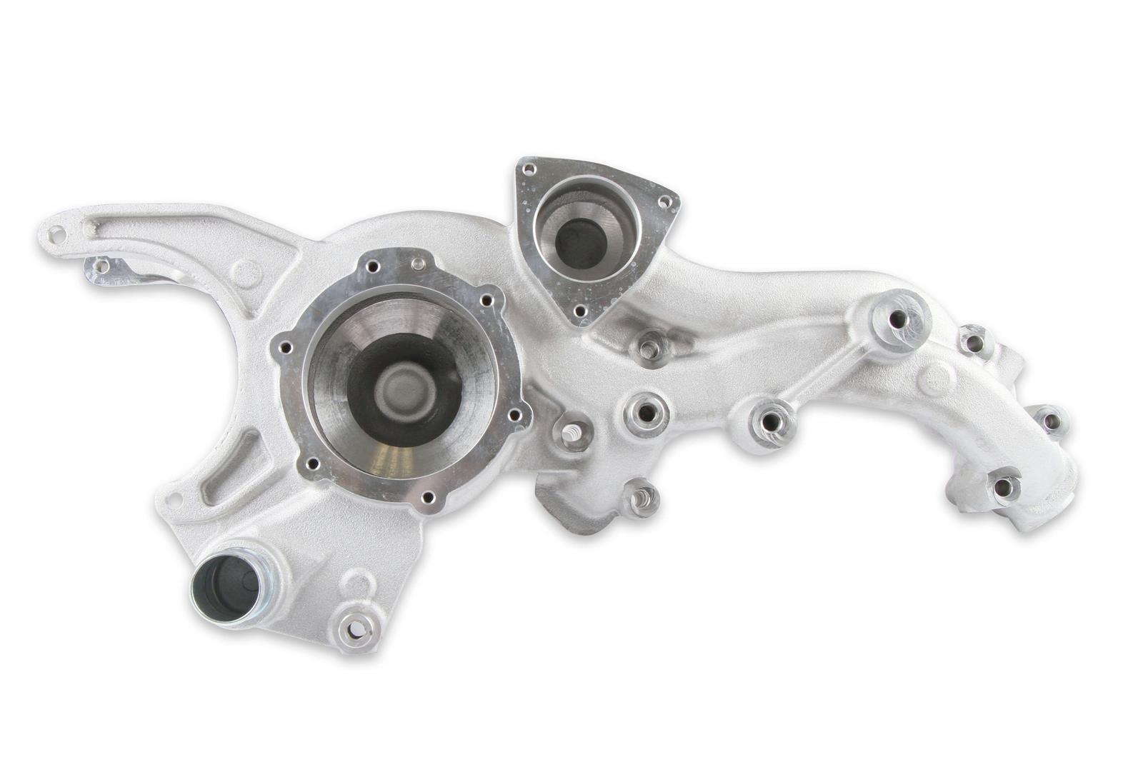 Holley Cooling Manifolds 97-250 Water Pump Housings, GM, Gen V, LT4, Wet System, Water Pump Manifold/Bracket, Aluminum, Satin Finish, with Complete Accessory Drive System, Each thumbnail 2