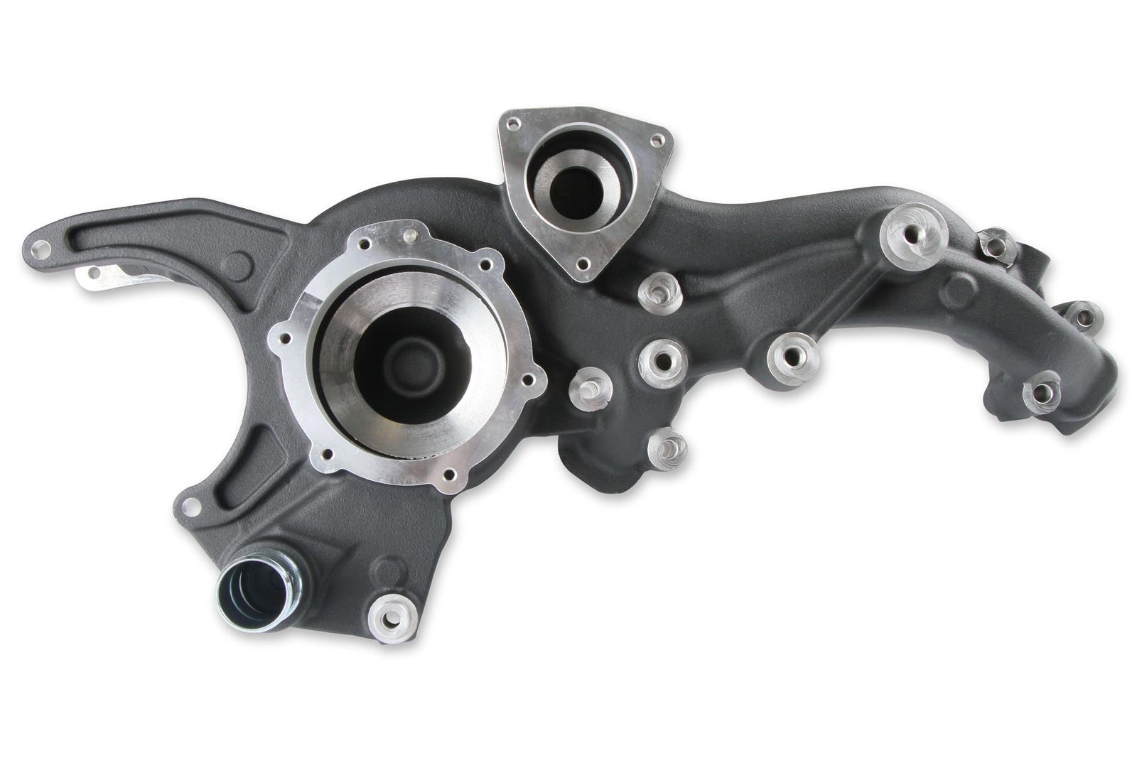 Holley Cooling Manifolds 97-251 Water Pump Housings, GM, Gen V, LT4, Dry System, Water Pump Manifold/Bracket, Aluminum, Satin Finish, with Complete Accessory Drive System, Each thumbnail 5