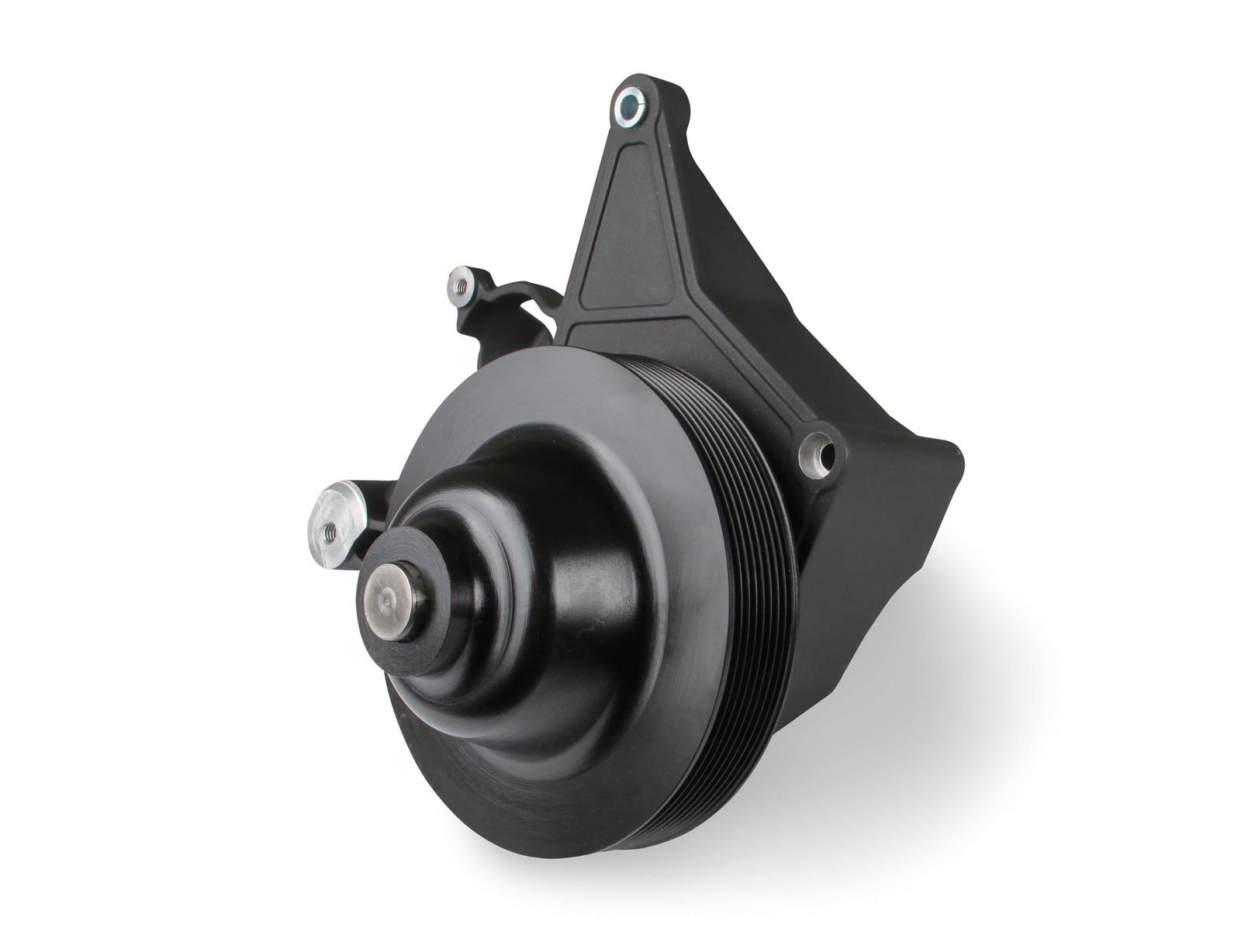 Holley Power Steering Brackets 97-252BK Bracket, Replacement, GM, Gen V, LT4, and Accessory Bracket, Long Spacer, Cast Aluminum, Black Finish, Each