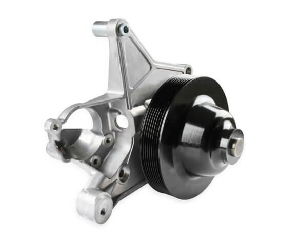 Holley Short Spacer Power Steering Brackets 97-253 Bracket, Replacement, GM, Gen V, LT4, Dry-Sump Only, and Accessory Bracket, Spacer, Cast Aluminum, Satin Finish, Each thumbnail 2