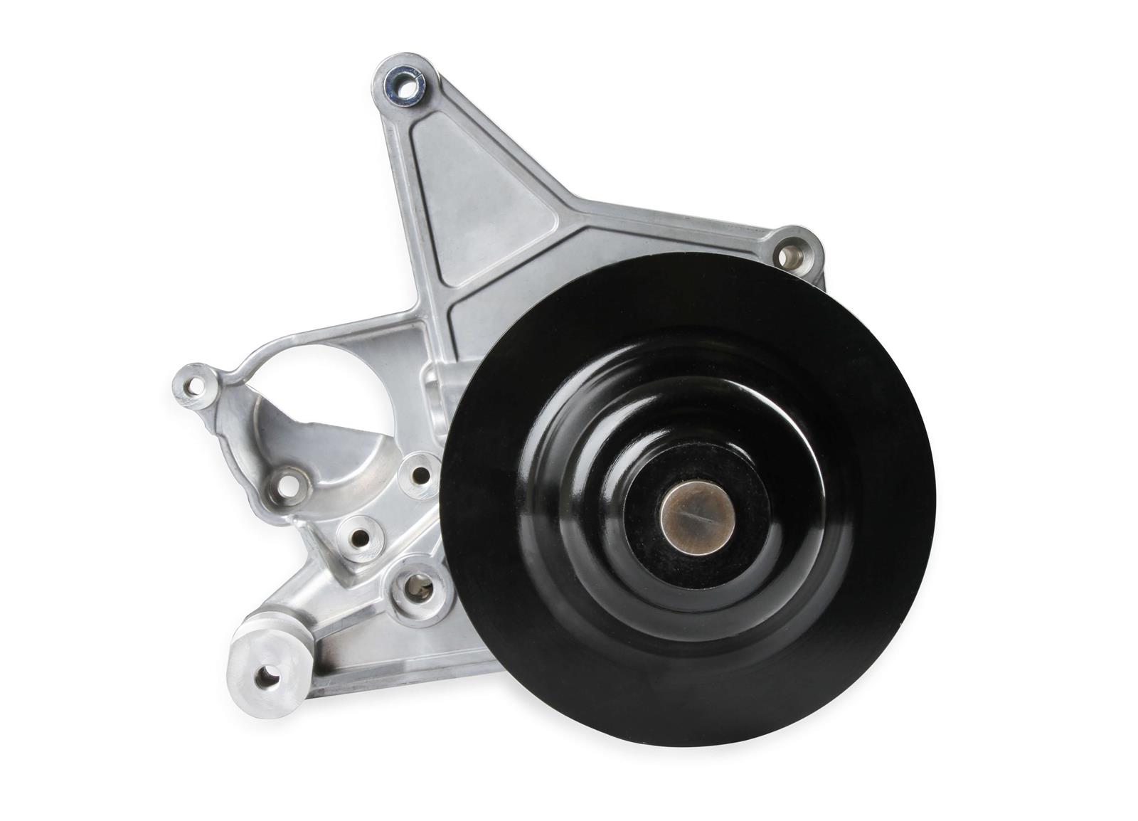Holley Short Spacer Power Steering Brackets 97-253 Bracket, Replacement, GM, Gen V, LT4, Dry-Sump Only, and Accessory Bracket, Spacer, Cast Aluminum, Satin Finish, Each