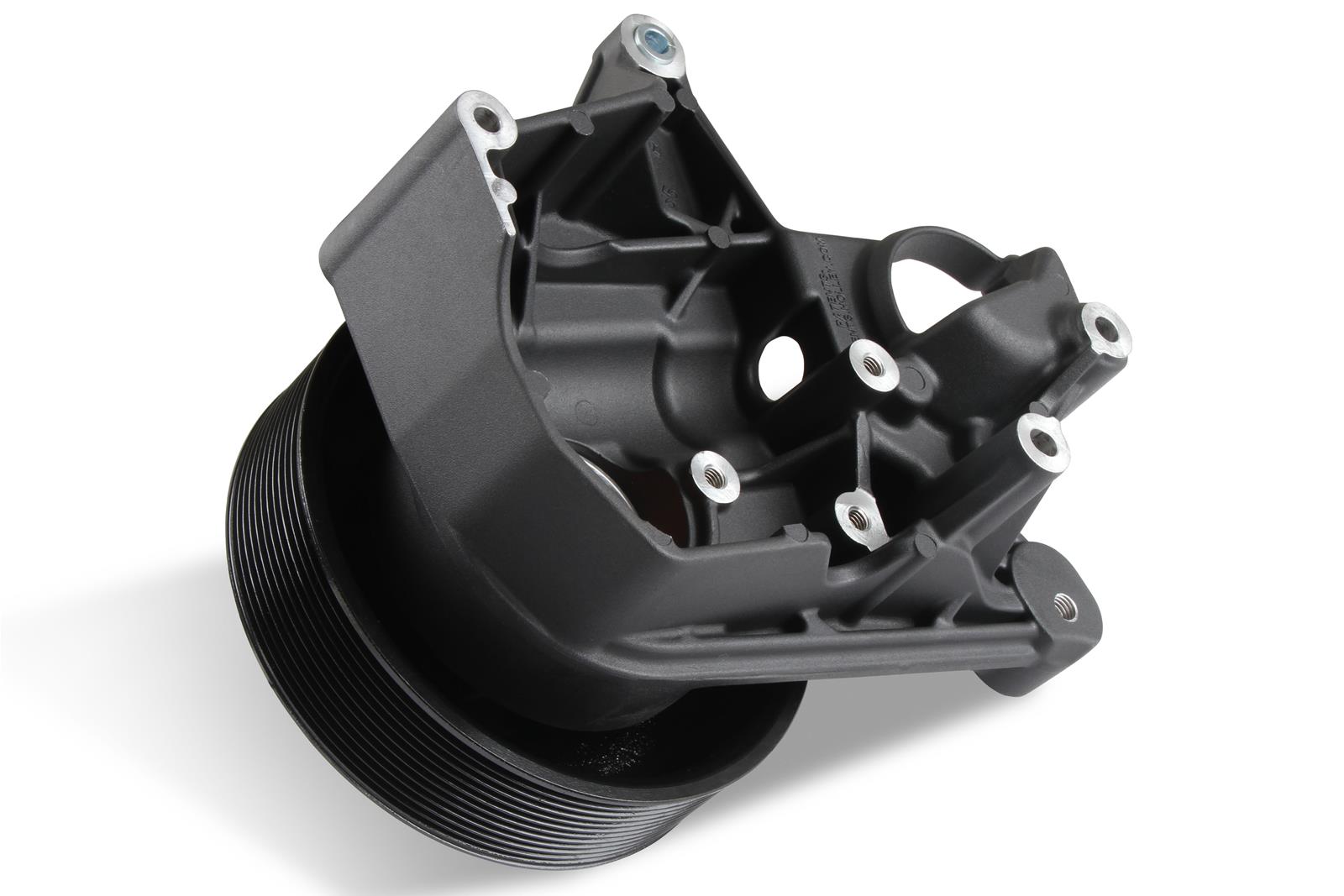 Holley Short Spacer Power Steering Brackets 97-267BK Alternator and Brackets, Bracket with Spacer, Cast Aluminum, Black Finish, GM LT5 System, Dry Sump Only, Each thumbnail 3