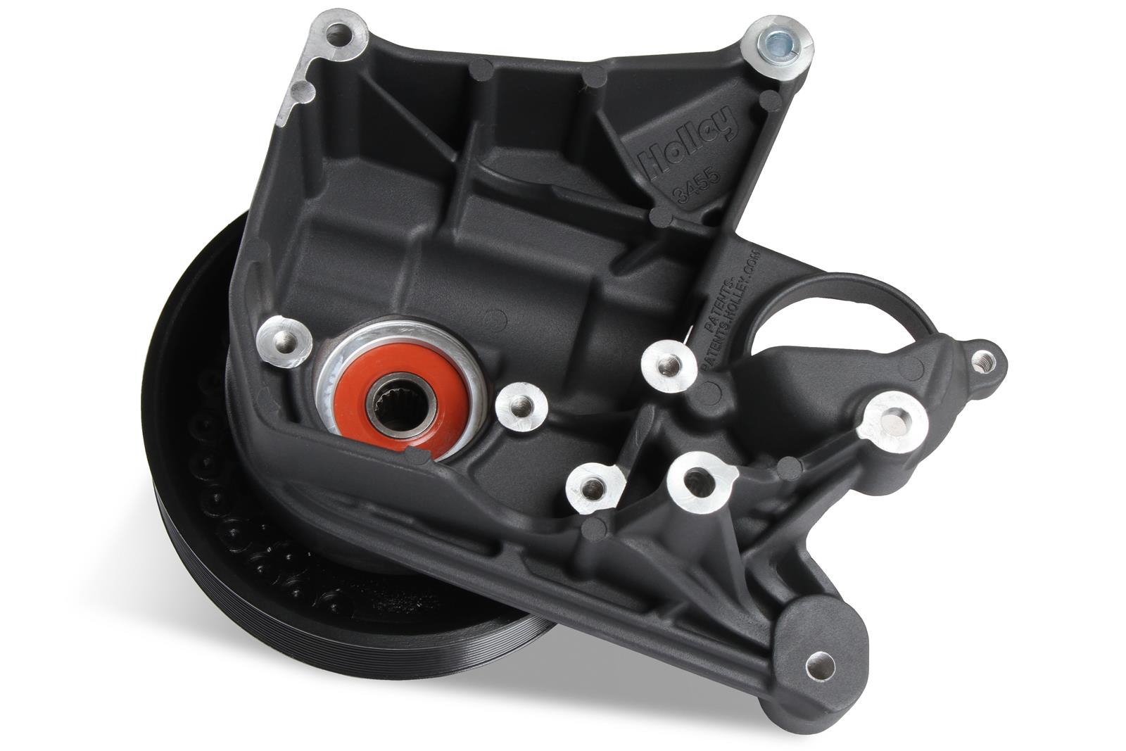 Holley Short Spacer Power Steering Brackets 97-267BK Alternator and Brackets, Bracket with Spacer, Cast Aluminum, Black Finish, GM LT5 System, Dry Sump Only, Each thumbnail 2