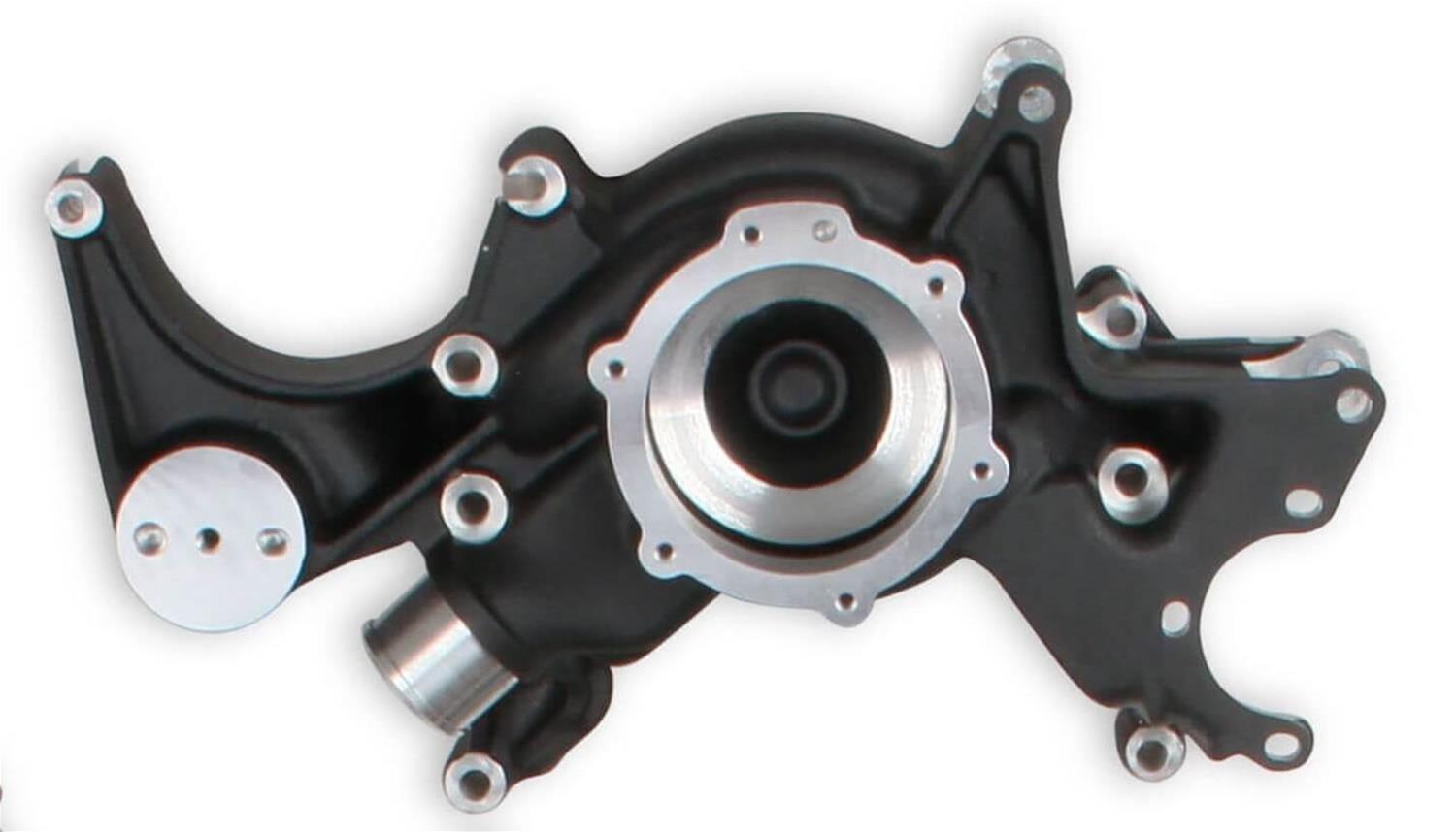 Holley Water Pumps, Mechanical 97-311 Pump Housings, Replacement, Cooling Manifold, Cast Aluminum, Black Finish, for Mid-Mount Accessory System, Chevy, 5.7-7.4L, Each