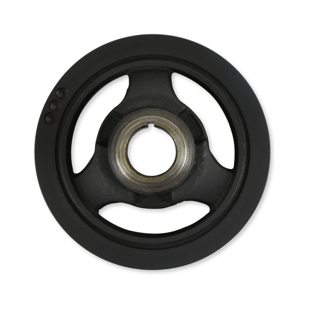 Holley Replacement Crankshaft Pulleys 97-325 Pulleys, Replacement, Damper/Pulley, Serpentine Style, 6-Groove, Steel, Black, for Mid-Mount Accessory Drive, Chevy, LT, 5.3-6.2L, Each thumbnail 6