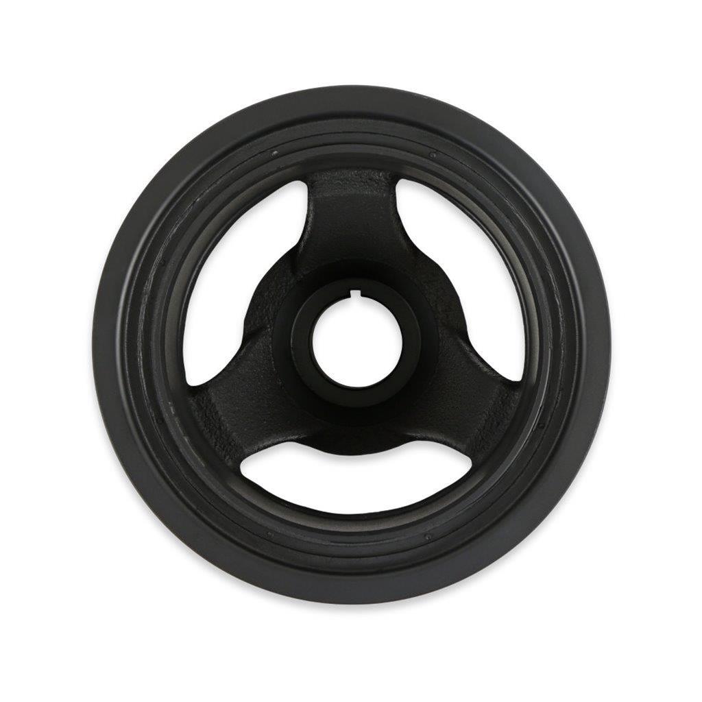 Holley Replacement Crankshaft Pulleys 97-325 Pulleys, Replacement, Damper/Pulley, Serpentine Style, 6-Groove, Steel, Black, for Mid-Mount Accessory Drive, Chevy, LT, 5.3-6.2L, Each thumbnail 4