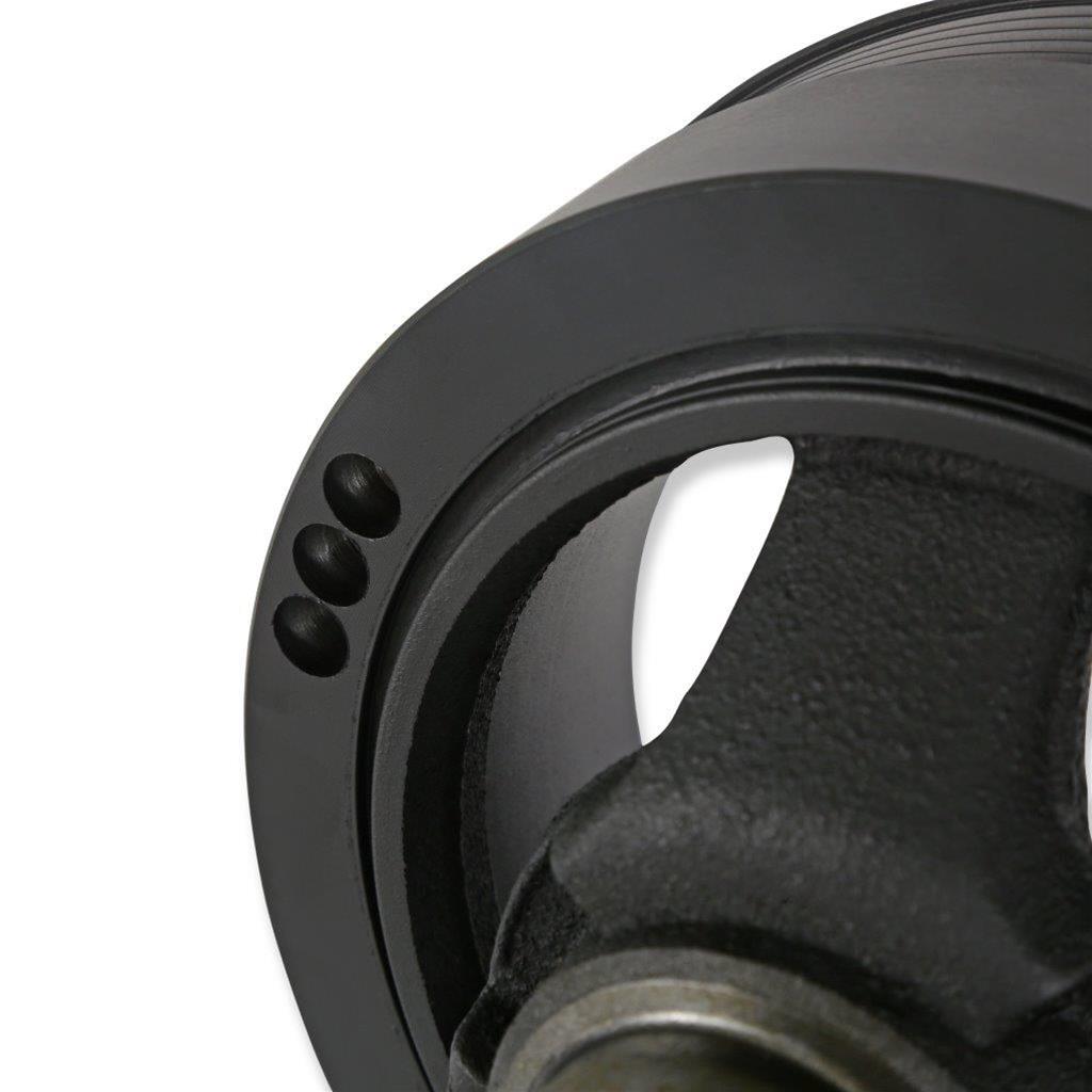 Holley Replacement Crankshaft Pulleys 97-325 Pulleys, Replacement, Damper/Pulley, Serpentine Style, 6-Groove, Steel, Black, for Mid-Mount Accessory Drive, Chevy, LT, 5.3-6.2L, Each thumbnail 7