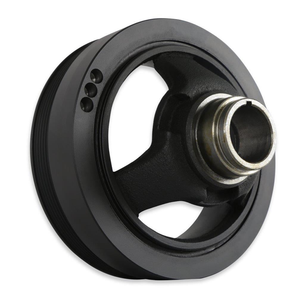 Holley Replacement Crankshaft Pulleys 97-325 Pulleys, Replacement, Damper/Pulley, Serpentine Style, 6-Groove, Steel, Black, for Mid-Mount Accessory Drive, Chevy, LT, 5.3-6.2L, Each thumbnail 3