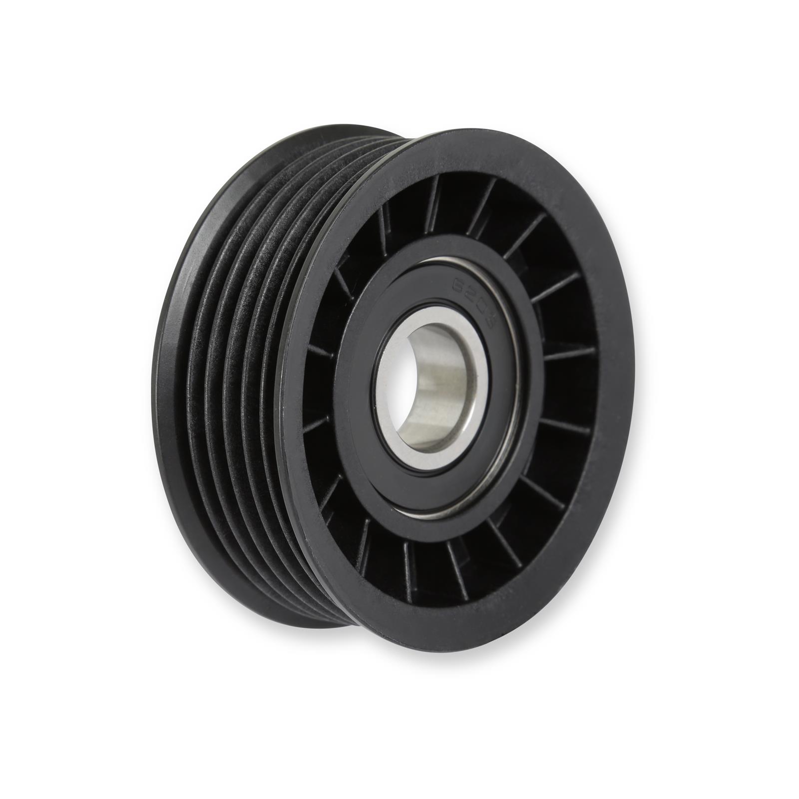 Holley Idler Pulleys 97-344 Pulleys, Replacement, Pulley, 6-Groove, Serpentine, Plastic, Black, 68.75mm OD, 25mm Thick, for Relocation Kit, 97-347, 97-368, 97-369, Each