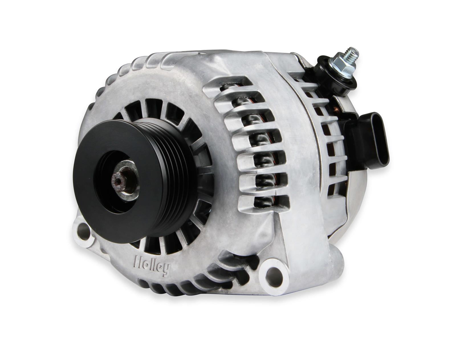 Holley Gen III Hemi Alternator with Relocation Kit 97-369 and Generators, III, Hemi, and Bracket, 150 amp, Serpentine, 12V, Steel Bracket, Black, Dodge, 5.7-6.4L, thumbnail 6
