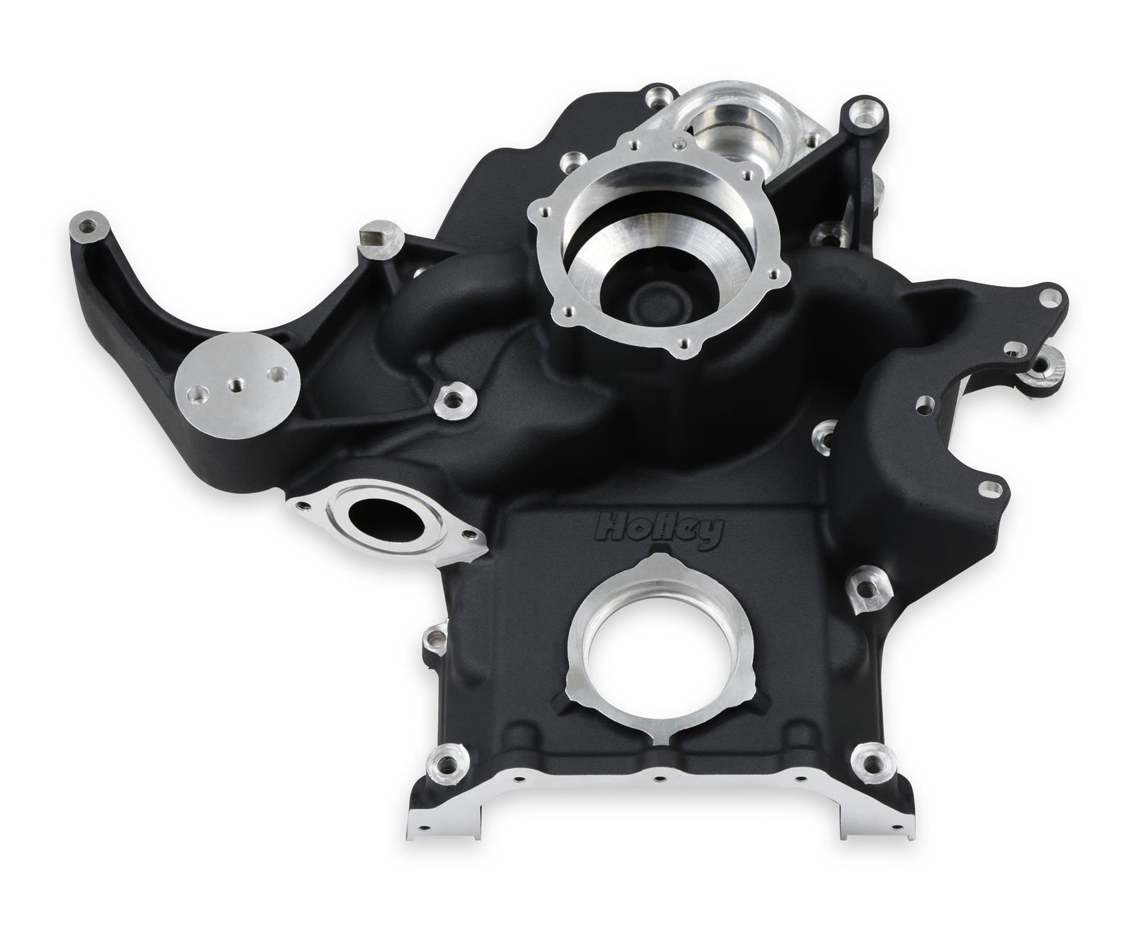 Holley Timing Covers 97-373 Covers, Replacement, Cast Aluminum, Black Finish, for Mid-Mount Accessory Drive 20-290BK, 20-292BK, Gen III, Hemi, Non-VVT, 5.7L, 6.1L, Each thumbnail 2