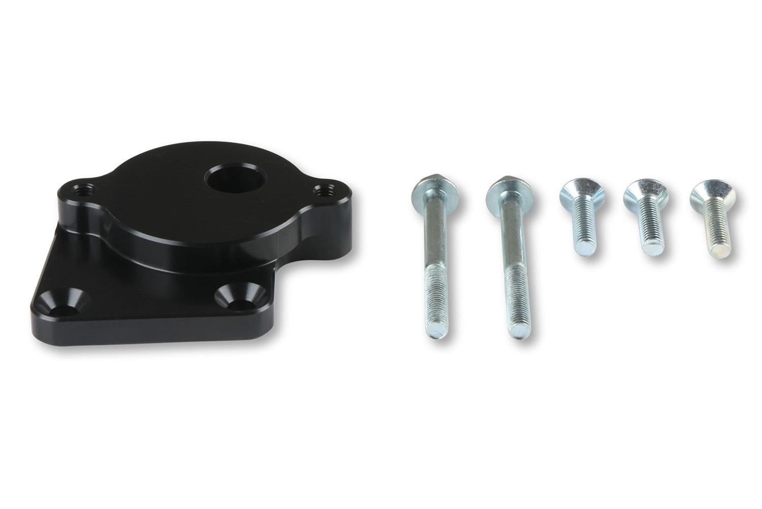 Holley Power Steering Mounting Plates 97-380 Brackets, Hemi Swap Adapter Plate, Aluminum, Black, Saginaw TC Pump, Cylinder Head Mount, Left Side, Hardware, Gen III, 5.7-6.4L, Each thumbnail 5