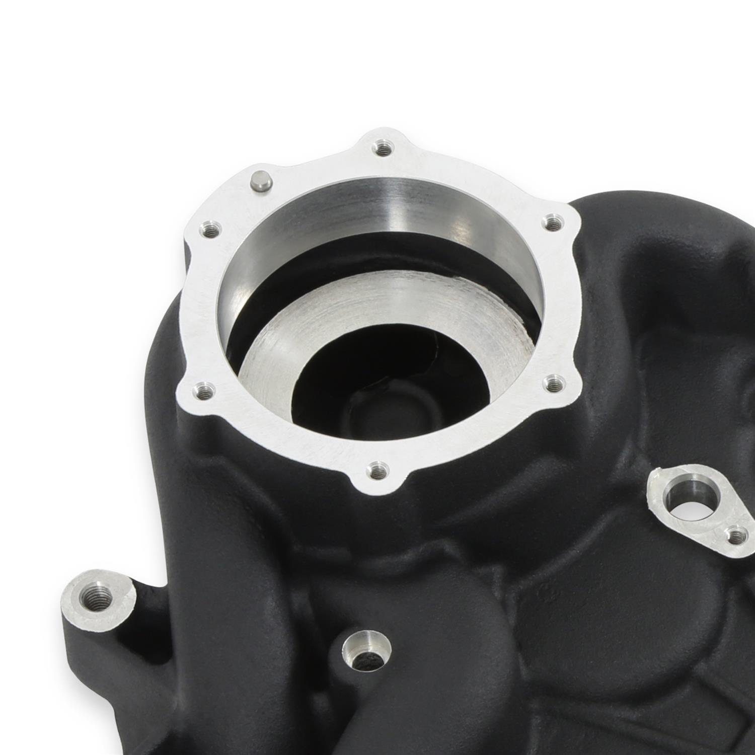 Holley Ford 7.3L Godzilla Timing Covers 97-418 Covers, Replacement, Cast Aluminum, 1-piece, Black Powdercoat, for High-Mount Accessory Drive and OE Oil Pan Only, Ford, 7.3L, Godzilla, Each thumbnail 6