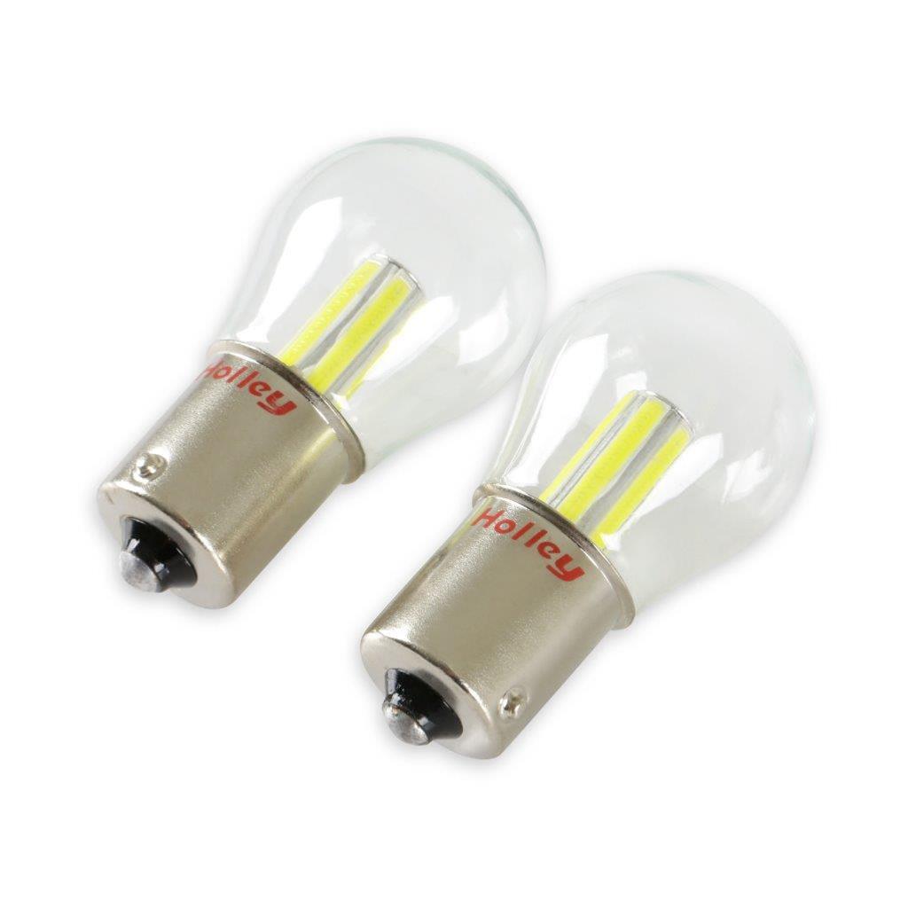 Holley RetroBright LED Light Bulbs HLED04 Bulbs, RetroBright, LED, 1156 Style, Modern White, 5,700K, 580 Lumens, Turn Signal Bulbs, Pair thumbnail 2