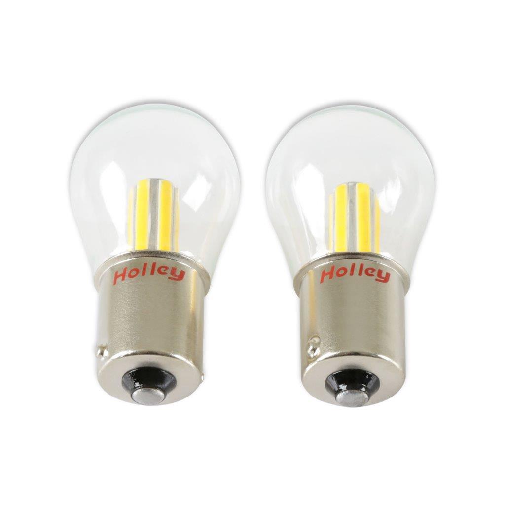 Holley RetroBright LED Light Bulbs HLED05 Bulbs, RetroBright, LED, 1156 Style, Classic White, 3,000K, 580 Lumens, Turn Signal, Bulbs, Pair thumbnail 2