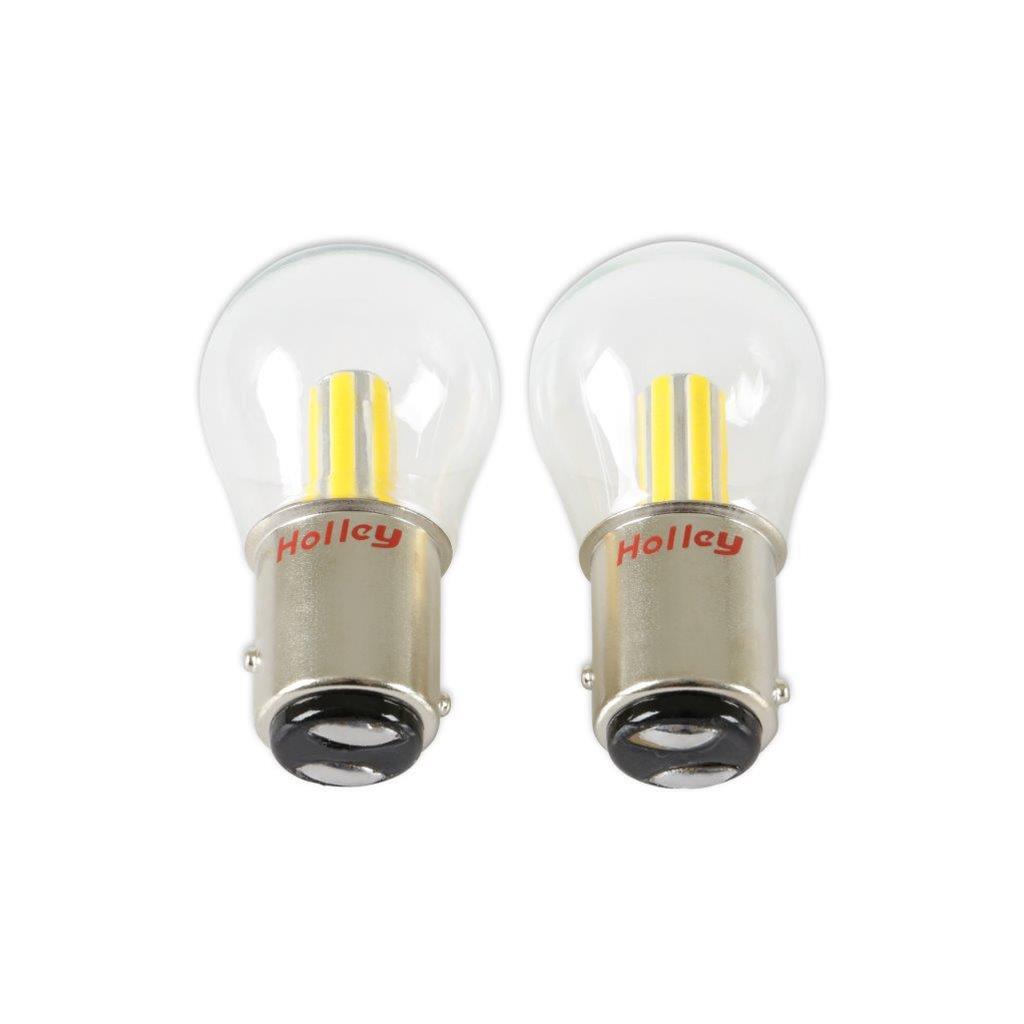 Holley RetroBright LED Light Bulbs HLED10 Bulbs, RetroBright, LED, 1157 Style, Classic White, 3,000K, 580 Lumens, Turn Signal, Bulbs, Pair thumbnail 3