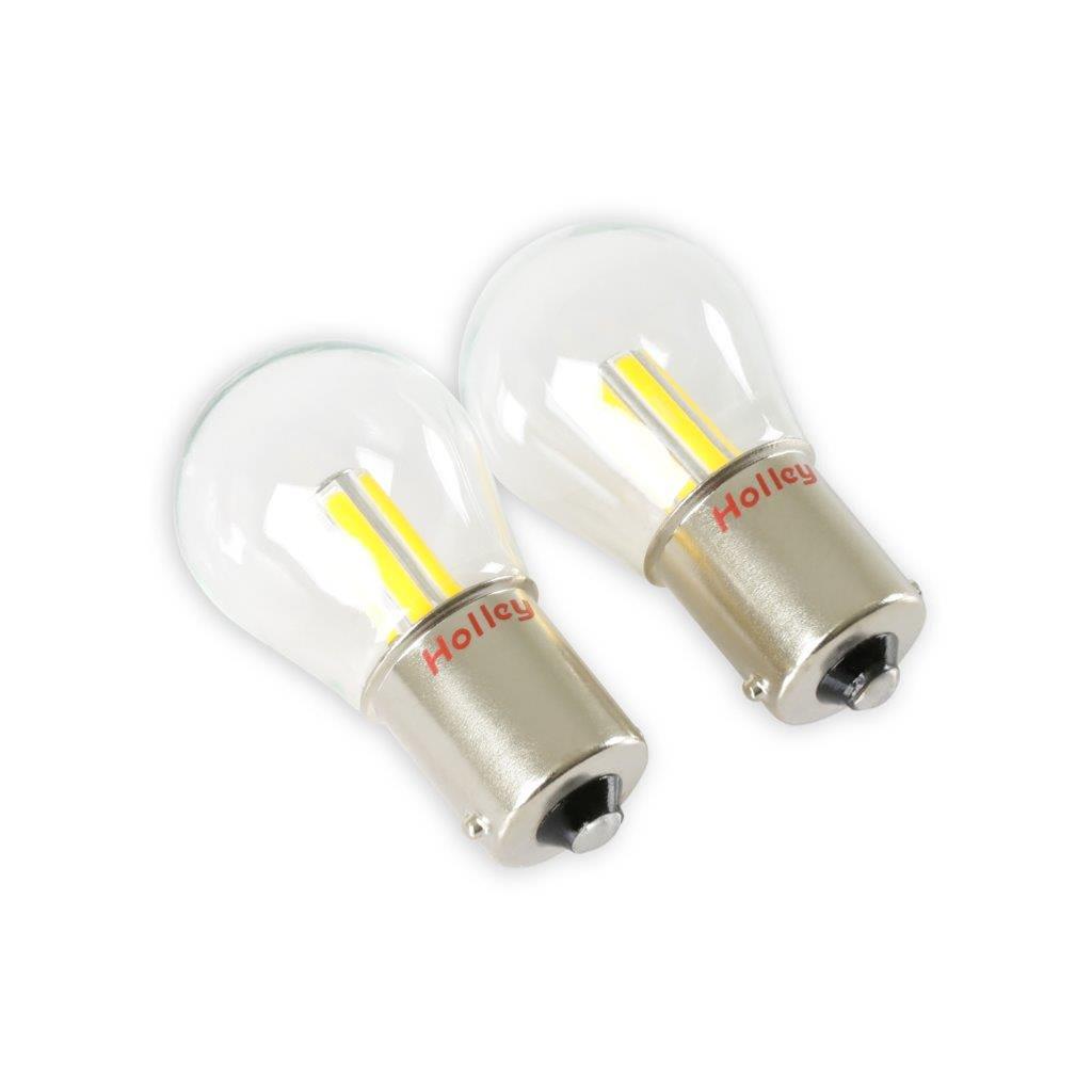 Holley RetroBright LED Light Bulbs HLED15 Bulbs, RetroBright, LED, 1156 Style, Amber Color, 580 Lumens, Turn Signal, Bulbs, Pair thumbnail 3