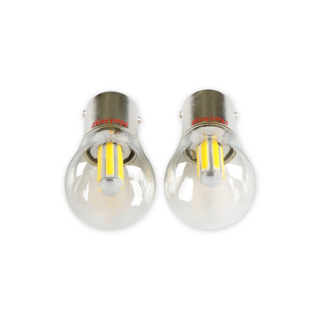 Holley RetroBright LED Light Bulbs HLED15 Bulbs, RetroBright, LED, 1156 Style, Amber Color, 580 Lumens, Turn Signal, Bulbs, Pair thumbnail 4