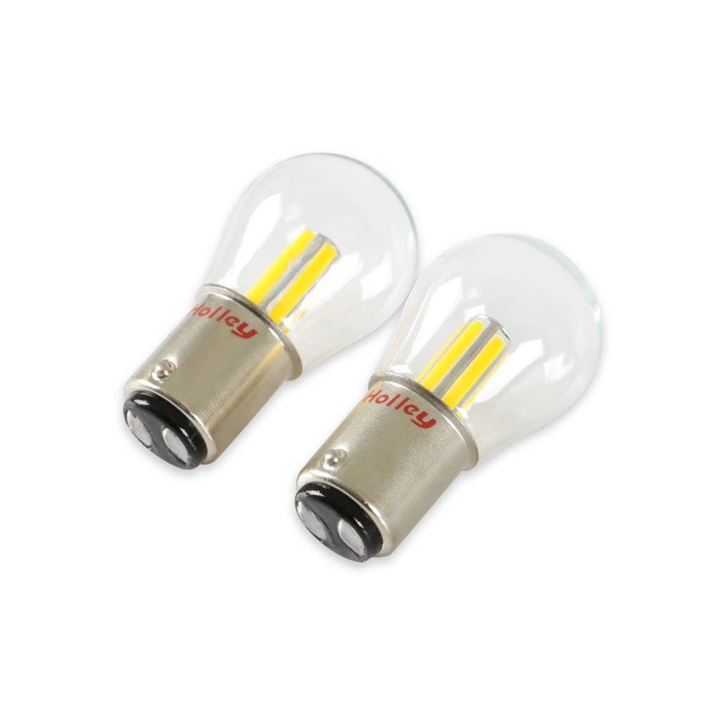 Holley RetroBright LED Light Bulbs HLED20 Bulbs, RetroBright, LED, 1157 Style, Amber Color, 580 Lumens, Turn Signal, Bulbs, Pair thumbnail 4