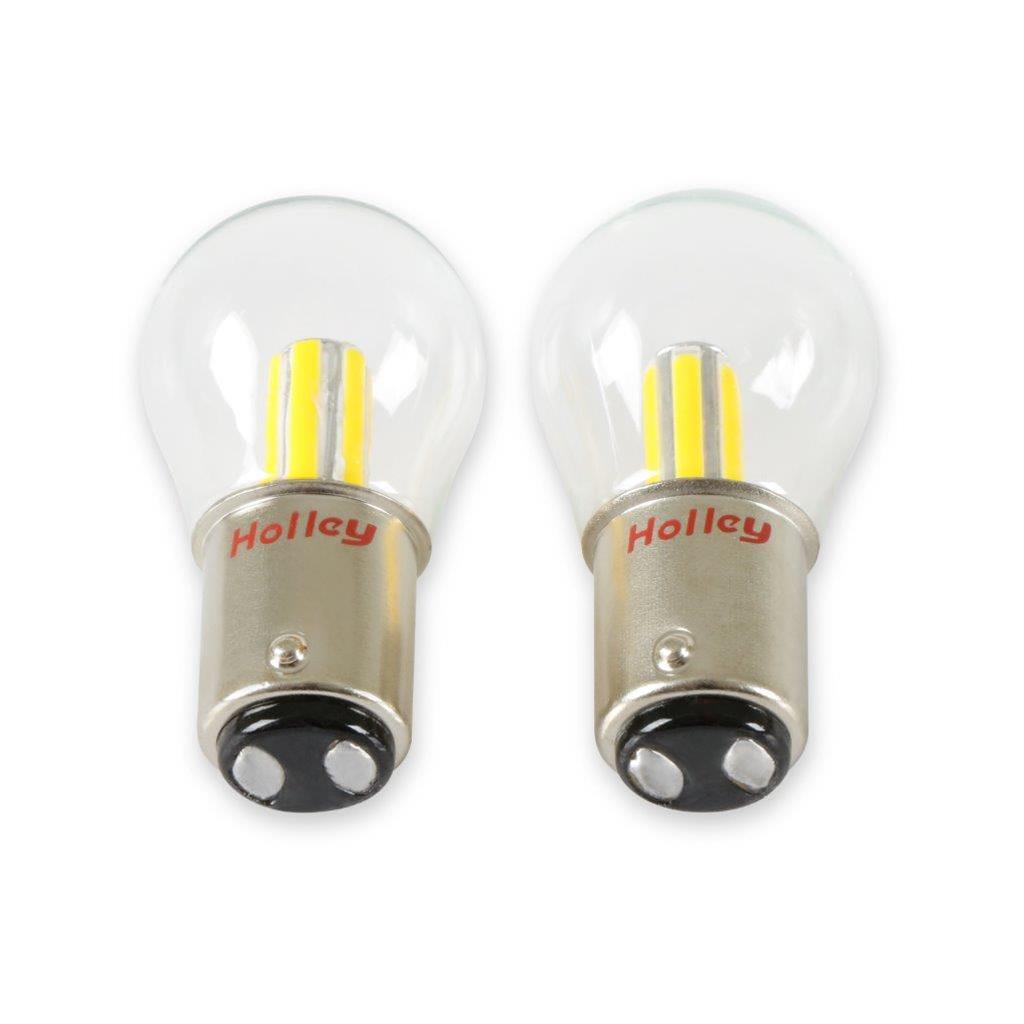 Holley RetroBright LED Light Bulbs HLED20 Bulbs, RetroBright, LED, 1157 Style, Amber Color, 580 Lumens, Turn Signal, Bulbs, Pair thumbnail 2