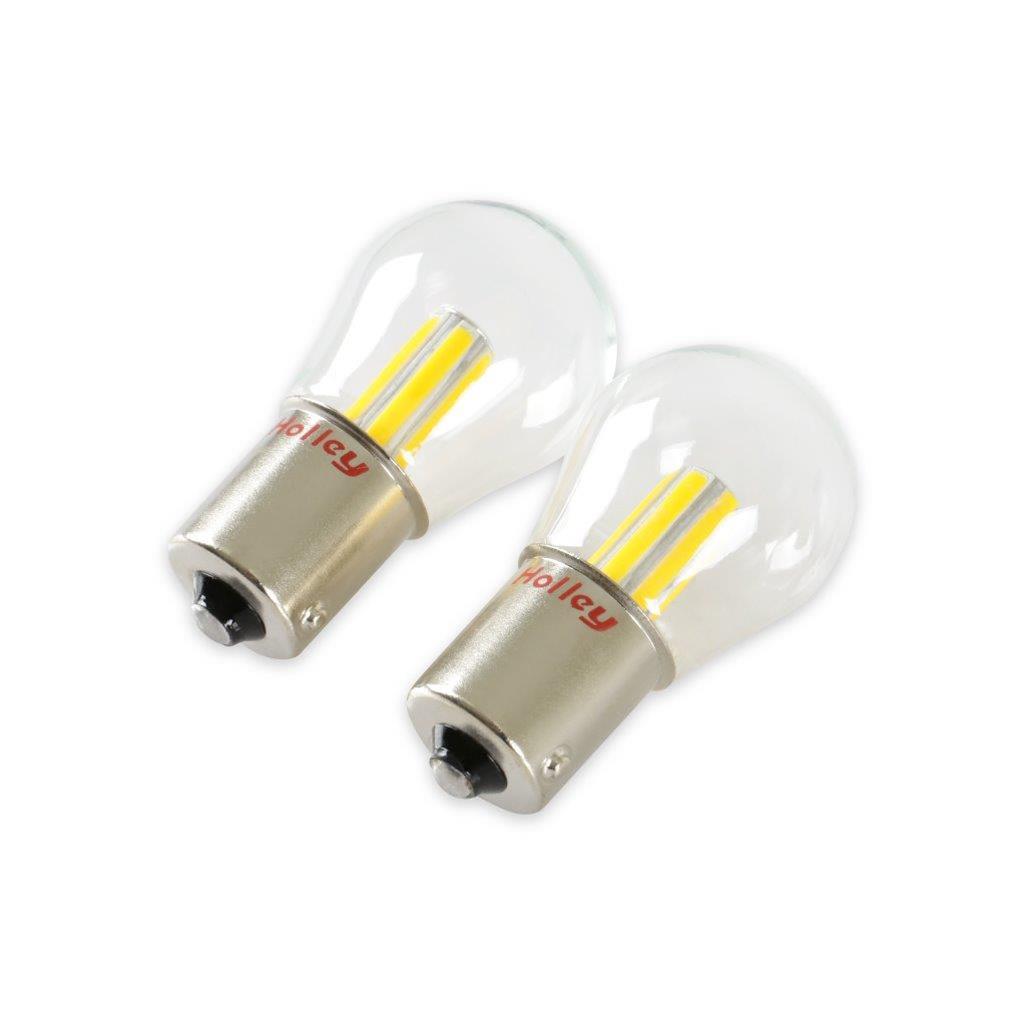 Holley RetroBright LED Light Bulbs HLED25 Bulbs, RetroBright, LED, 1156 Style, Red Color, 580 Lumens, Turn Signal, Bulbs, Pair thumbnail 2