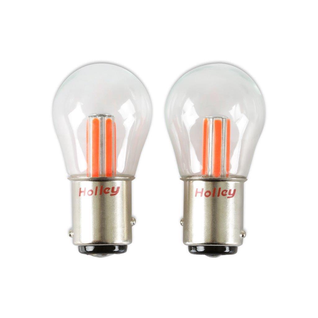 Holley RetroBright LED Light Bulbs HLED30 Bulbs, RetroBright, LED, 1157 Style, Red Color, 580 Lumens, Turn Signal, Bulbs, Pair