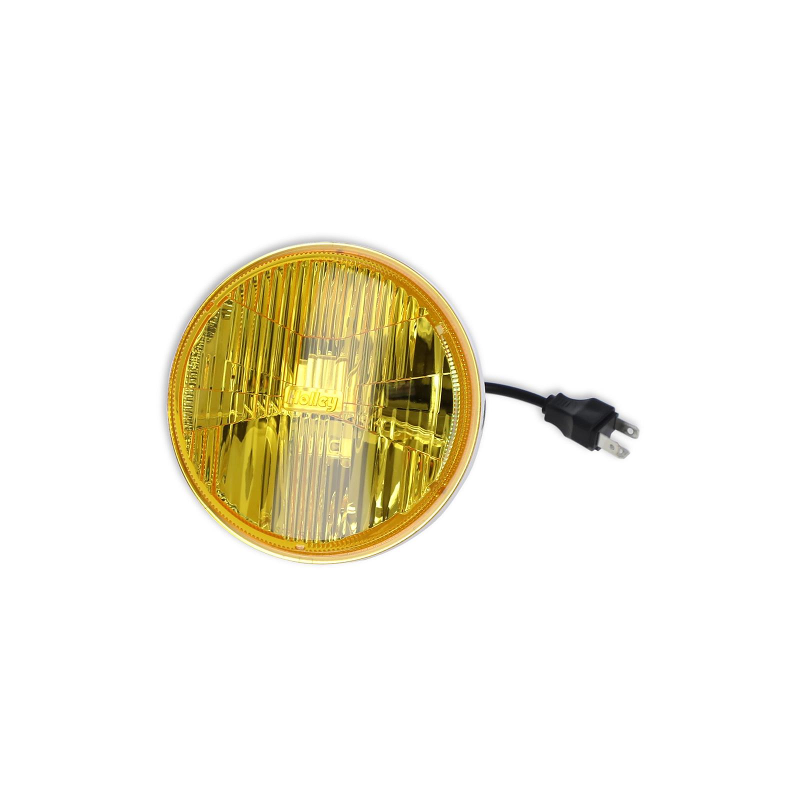Holley RetroBright LED Headlights LFRB105 Headlight Conversion, RetroBright, Style, Sealed Beam, 5.75 in. Round Housing, Yellow Lens, High and Low Beam, Upgraded Wiring, with Bulb, Each thumbnail 2