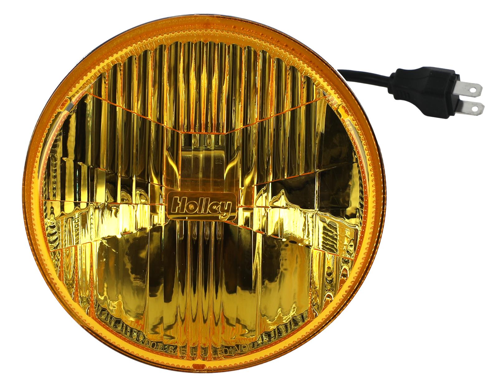 Holley RetroBright LED Headlights LFRB106 Headlight Conversion, RetroBright, Style, Sealed Beam, 5.75 in. Round Housing, Yellow, High Beam Only, Upgraded H4 Plug, with PAR 46 Bulb, Each thumbnail 2