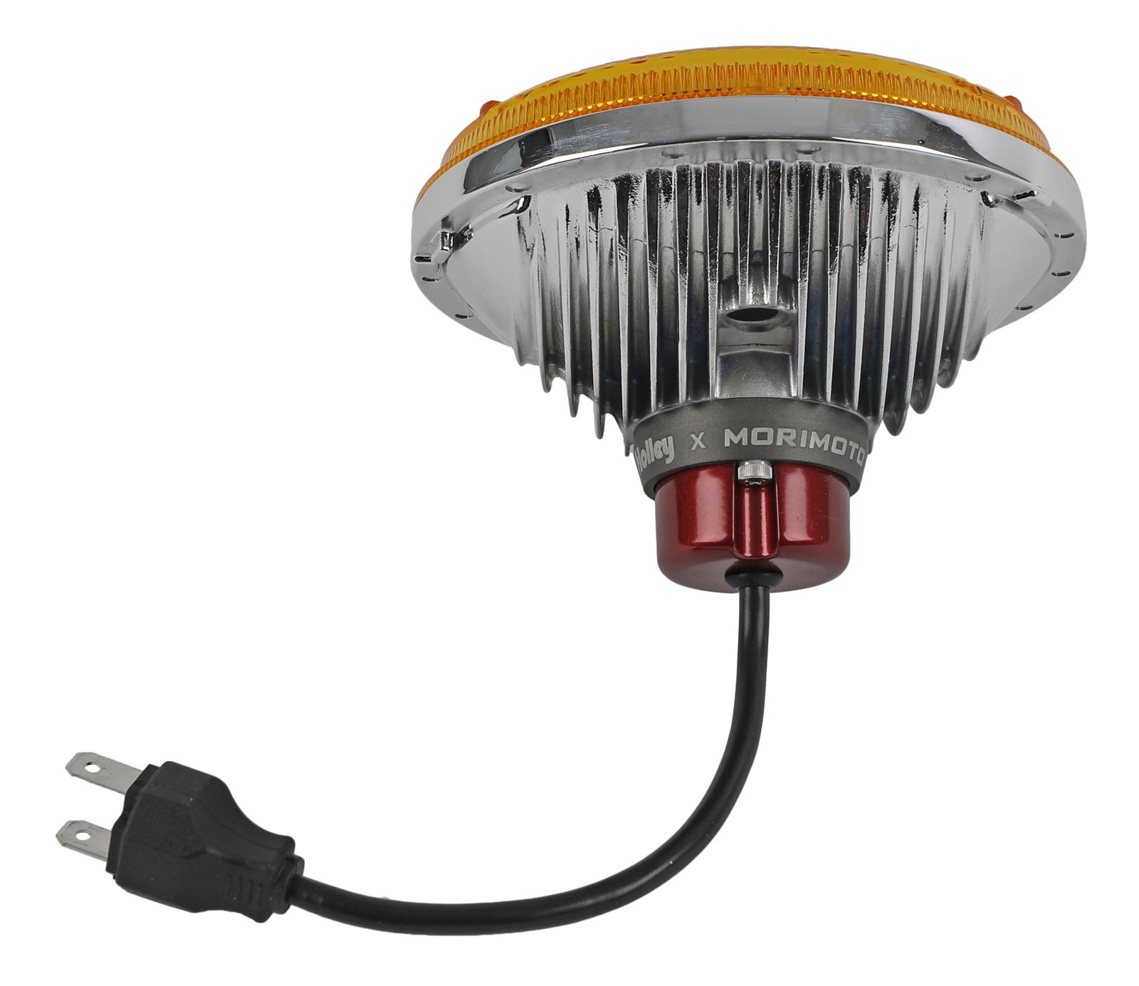 Holley RetroBright LED Headlights LFRB106 Headlight Conversion, RetroBright, Style, Sealed Beam, 5.75 in. Round Housing, Yellow, High Beam Only, Upgraded H4 Plug, with PAR 46 Bulb, Each