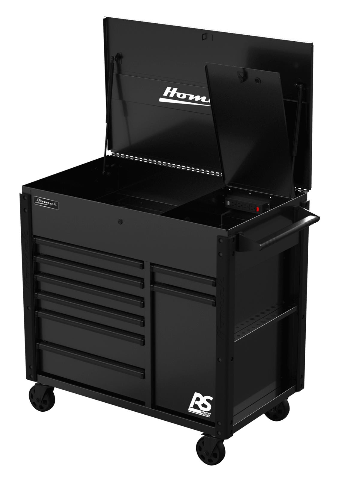 Homak Toolboxes BK06044090 Homak 44 in. RS Pro Flip Top Power