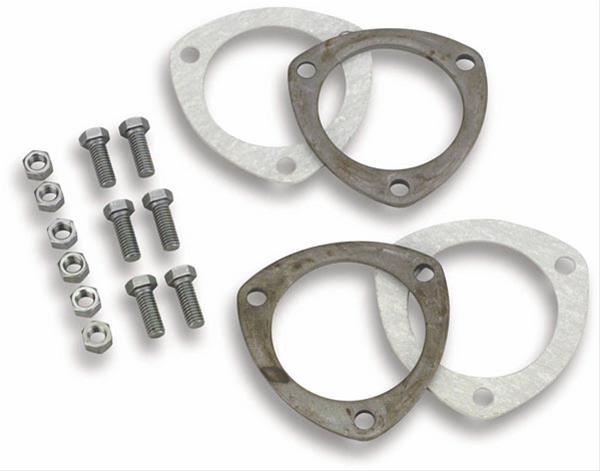 Hooker Collector Ring Kits 11435HKR Rings, 3.50 in., 3-Bolt Flange, Steel, Natural, Pair