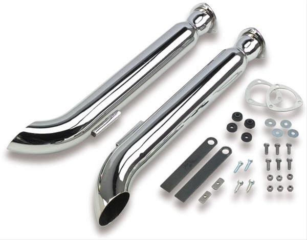 Hooker Universal Turnout Mufflers 21037HKR Mufflers, Turnout, 3 in. Collector Inlet/3 1/2 in. Outlet, Steel, Chrome, Pair thumbnail 2