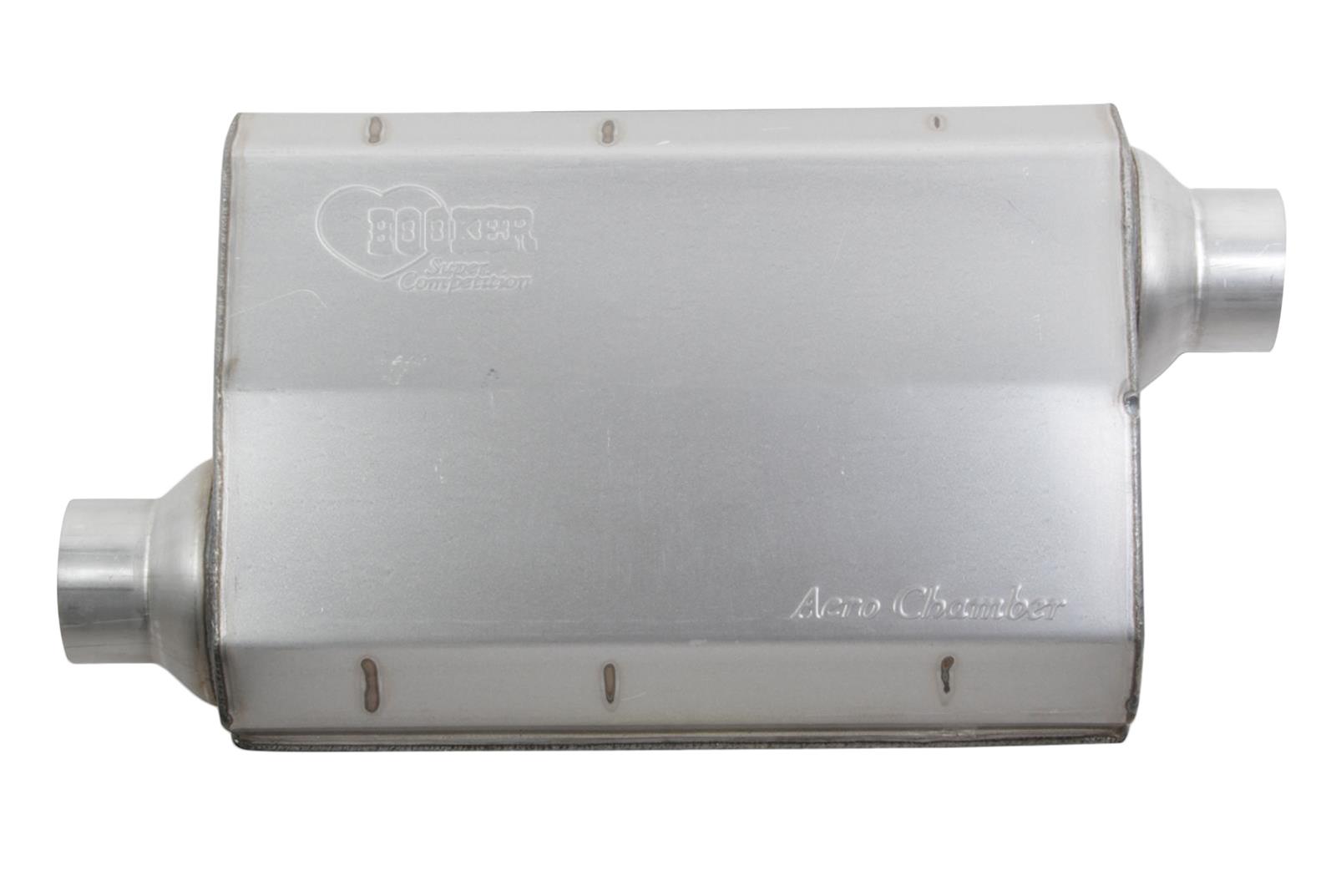 Hooker Aero Chamber Steel 2.5 Inch Muffler 21504HKR Muffler, Chamber, 2 1/2 in. Inlet/2 1/2 in. Outlet, Steel, Aluminized, Each