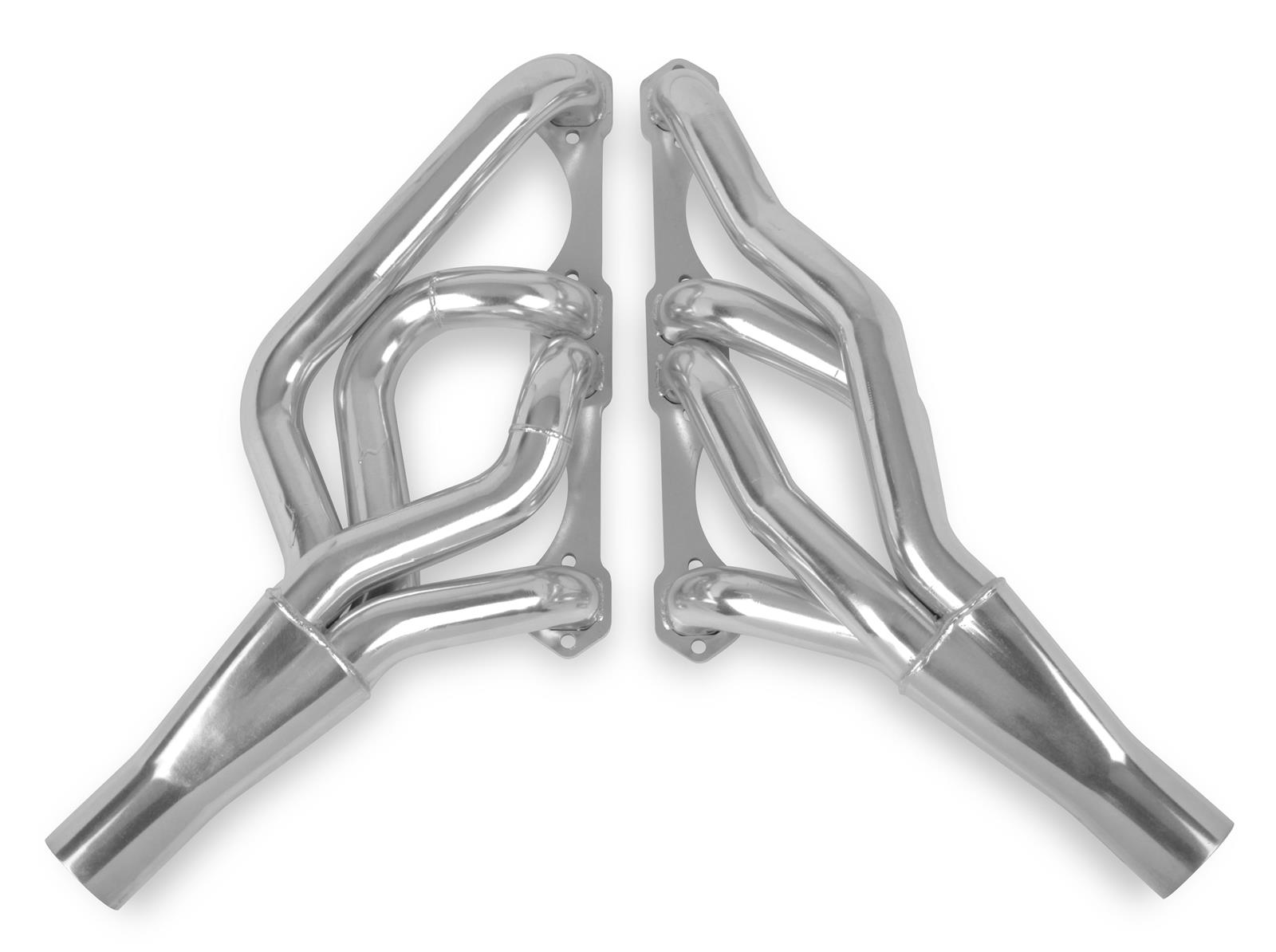 Hooker Competition Headers 2475-1HKR Headers, Competition, Mid-Length, Steel, Silver Ceramic, Chevy, Pontiac, Small Block, Angle/Straight, Pair thumbnail 5